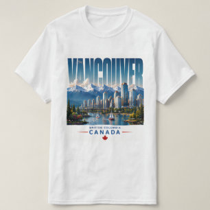T-shirt 🏔 Style de ville côtière moderne de Vancouver 🏔