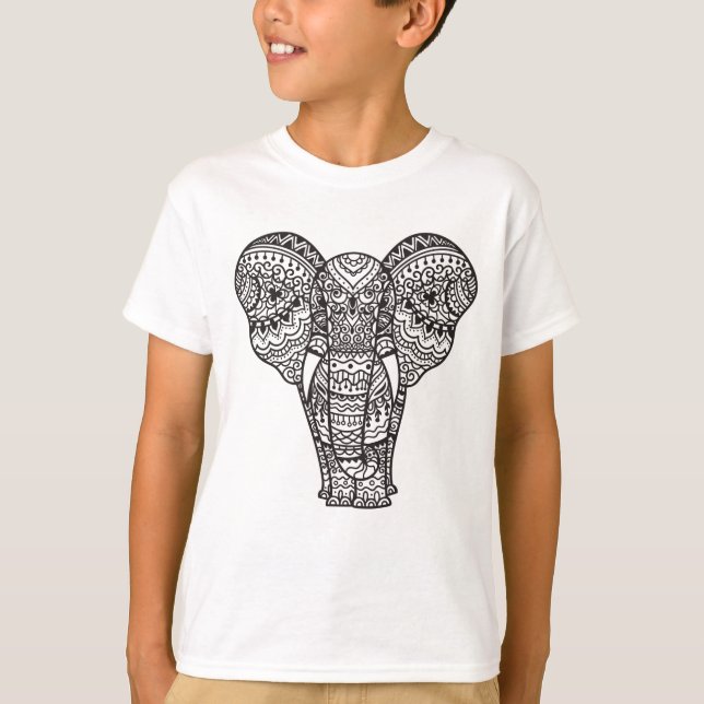 T-shirt Style décoratif d'éléphant (Devant)
