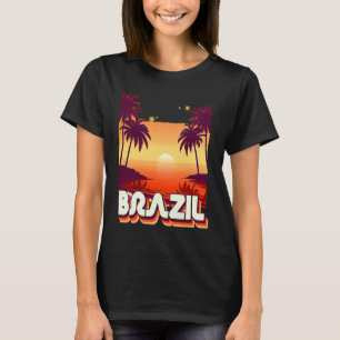 T-shirt Style des années 80 Surf de palmier brésilien