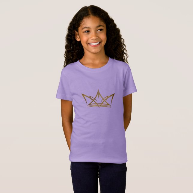T-Shirt Style d'esquisse de couronne d'or (Devant entier)