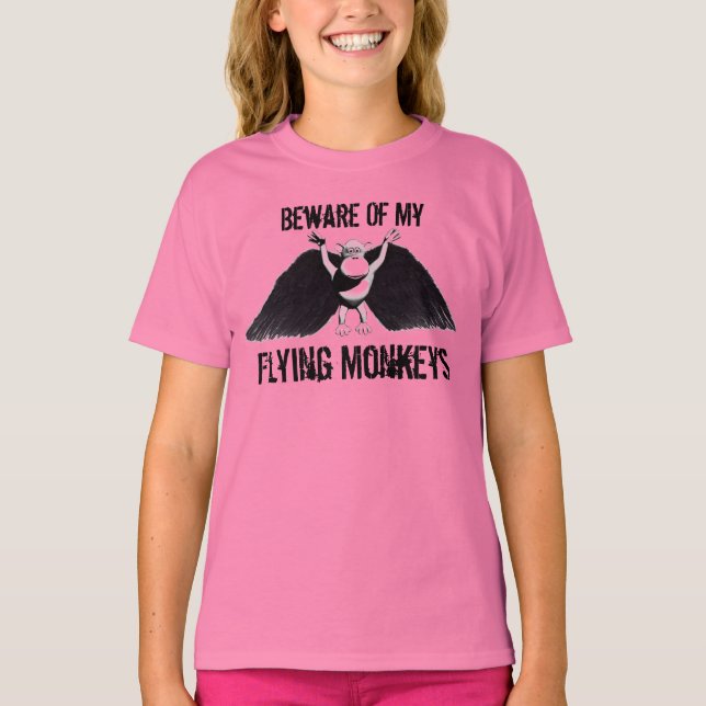T-shirt Style dessin mignon singes volants chemise (Devant)