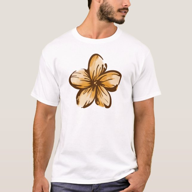 T-shirt Style d'Hawaï de fleur de Plumeria (Devant)