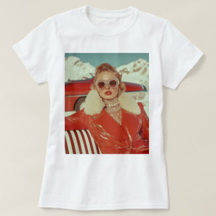 T-shirt Style d'hiver rétro et glamour dans un cadre alpin