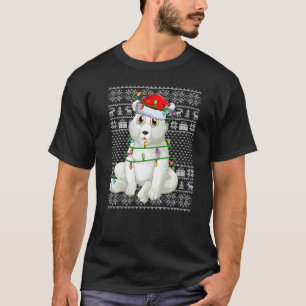 T-shirt Style Doux moche Xmas Lumières Père Noël Polar Bea