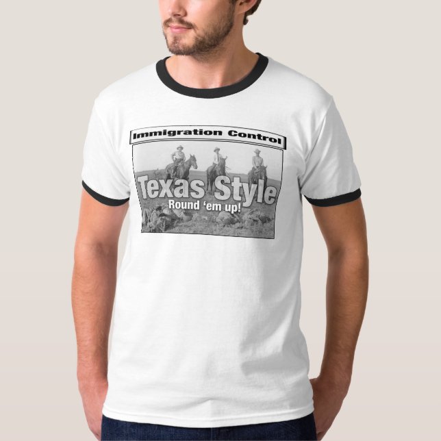 T-shirt Style du Texas de contrôle d'immigration (Devant)