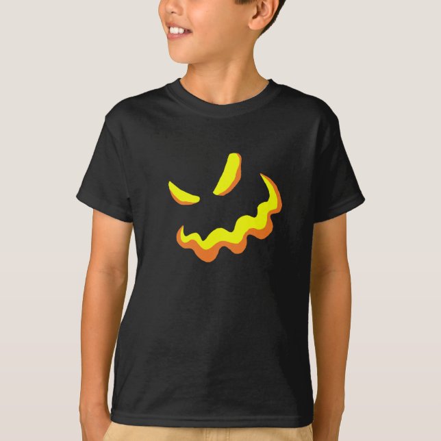 T-shirt Style effrayant B de visage de citrouille (Devant)