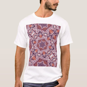 T-shirt Style ethnique, texture décorative vintage.