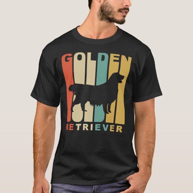 T-shirt Style Golden Retriever Silhouette Relaxé Convient (Devant)