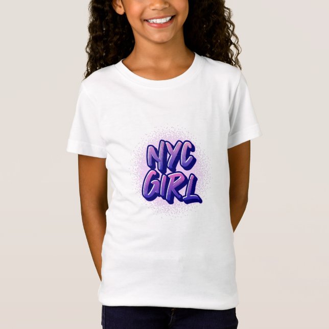 T-Shirt Style Graffiti pour fille NYC (Devant)