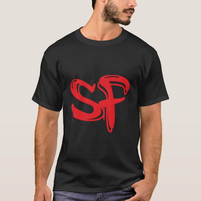 T-shirt Style Graffiti Red San Francisco Sf (Devant)
