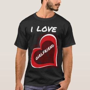 T-shirt Style Grunge J'aime Ma Copine Dessin de Coeur