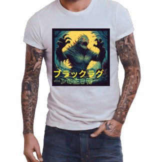 T-shirt Style japonais Créature de la lagune noire