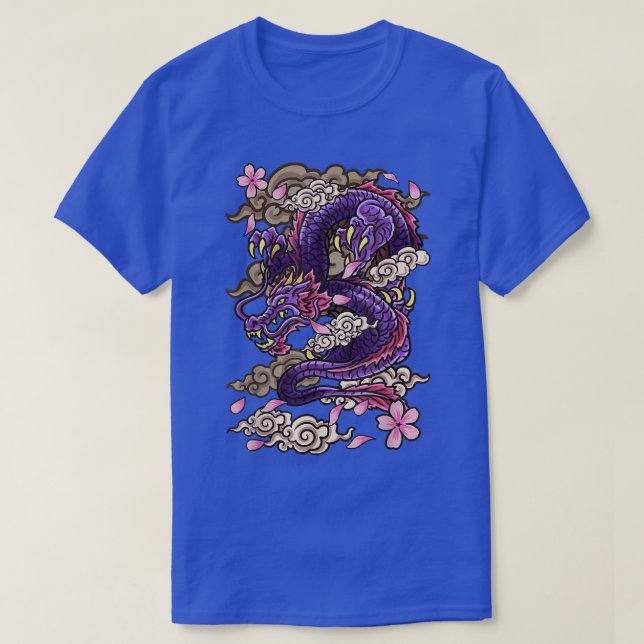 T-shirt Style japonais esthétique Dragon Tattoo Sakura Che (Design devant)