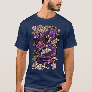 T-shirt Style japonais esthétique Dragon Tattoo Sakura Che