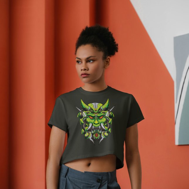 T-shirt Style Méca Masque Démon Japonais Hannya Oni (Créateur téléchargé)