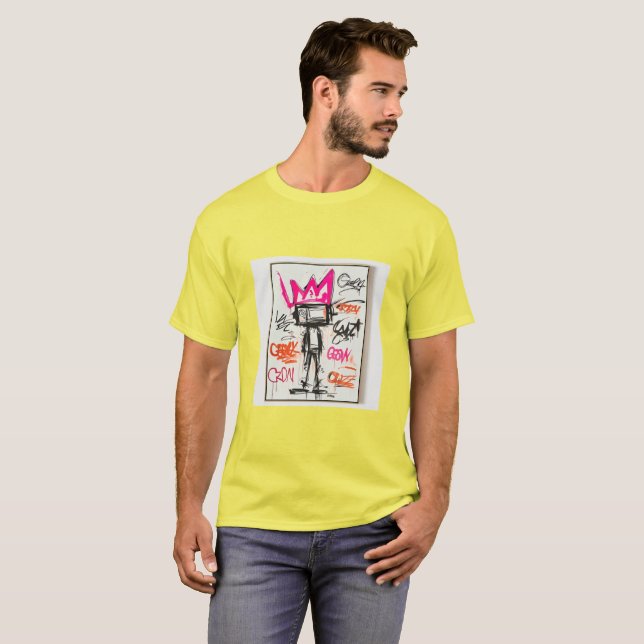 T-shirt Style néo-expressionniste de Basquiat, monstre à c (Devant entier)