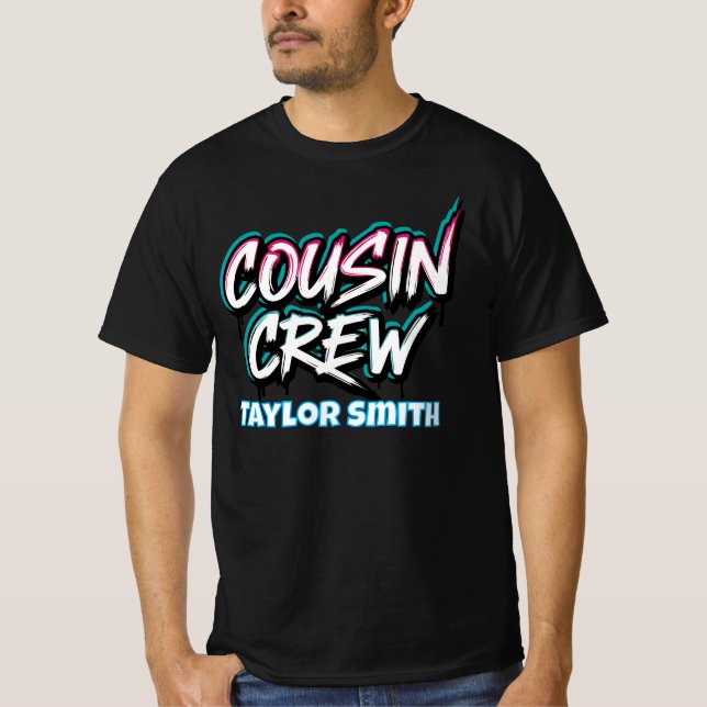 T-shirt Style Néon Graffiti Équipage de Cousins ​​Correspo (Devant)