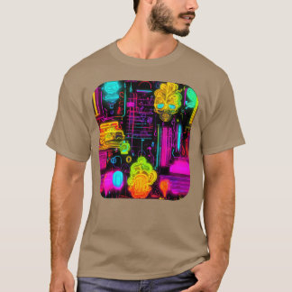T-shirt Style Néon UV Vintage Années 80 Rétro drôle