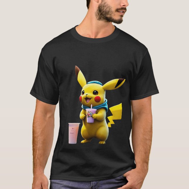 T-shirt Style Pika : Tee Vibes Électriques" (Devant)