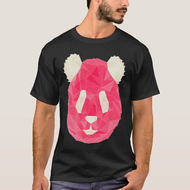 T-shirt Style polygone rose Panda (Devant)