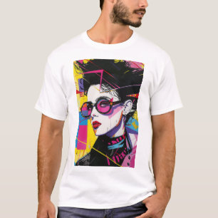 T-shirt style pop art des années 80 rétro
