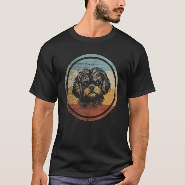 T-shirt Style rétro de chien maltais (Devant)