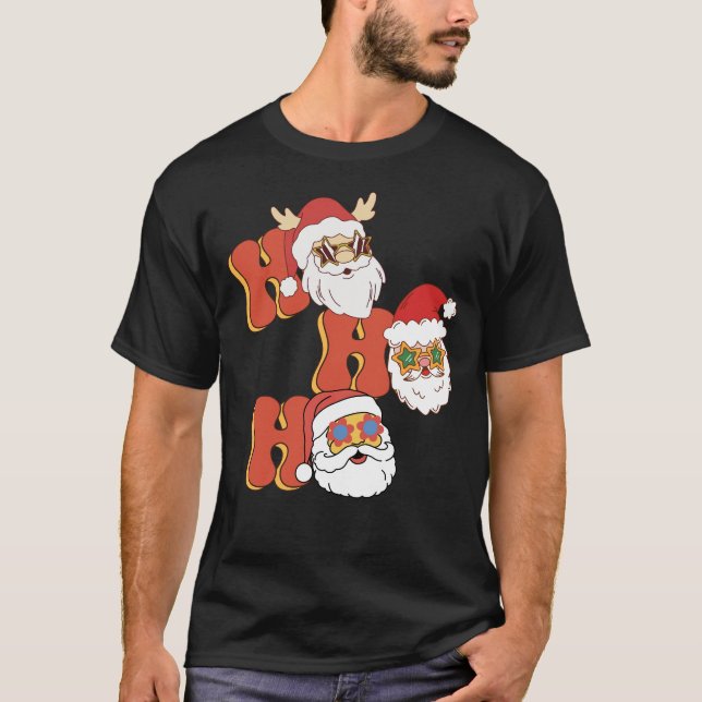 T-shirt Style rétro de Noël - Ho Ho Ho (Devant)