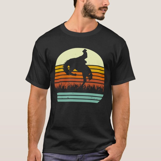 T-shirt Style Rétro du rodéo du cheval Bucse (Devant)