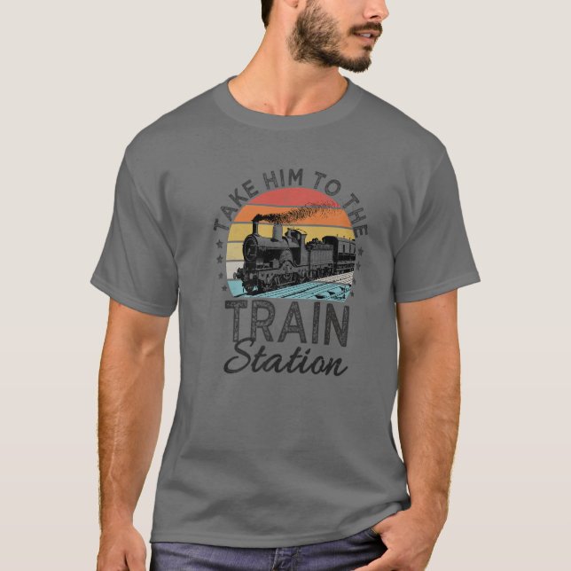 T-shirt Style Rétro Emmenez-Le À La Gare Funny Vi (Devant)