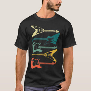 T-shirt Style Rétro, Guitare Pour Hommes Guitare Guitarist