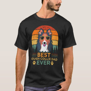 T-shirt Style Rétro Meilleur Rough Collie Papa Jamais Père