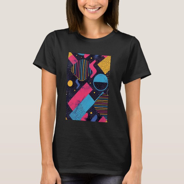 T-shirt Style rétro Motif Art Synthwave 80s (Devant)