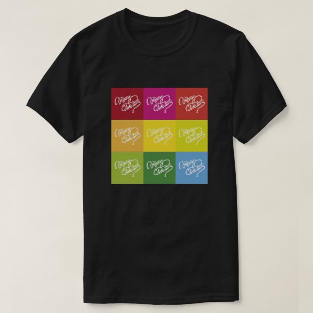 T-shirt Style rétro Multicolor Joyeux Noël (Design devant)