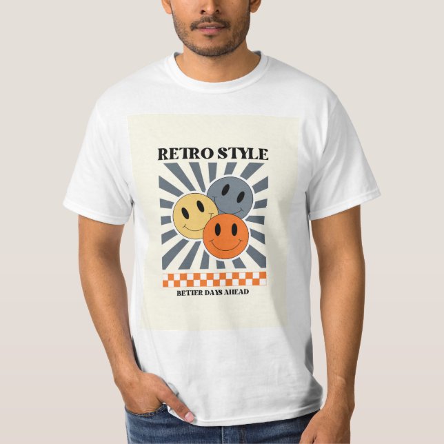 T-shirt Style rétro orange (Devant)