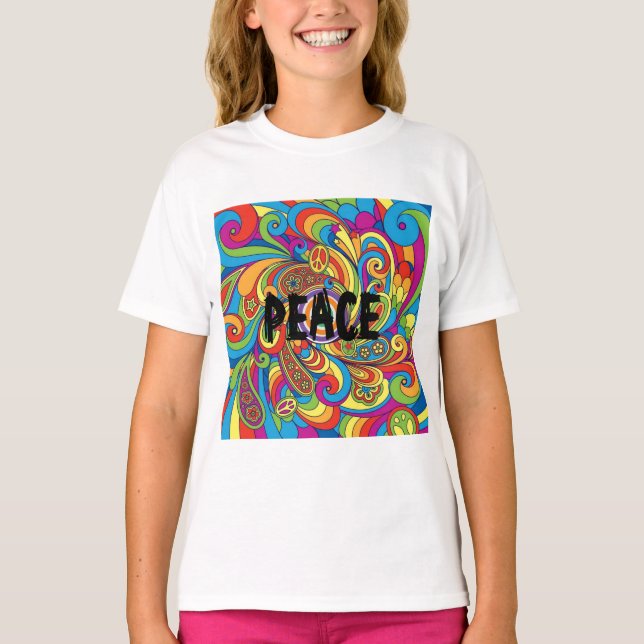 T-shirt Style rétro paix (Devant)