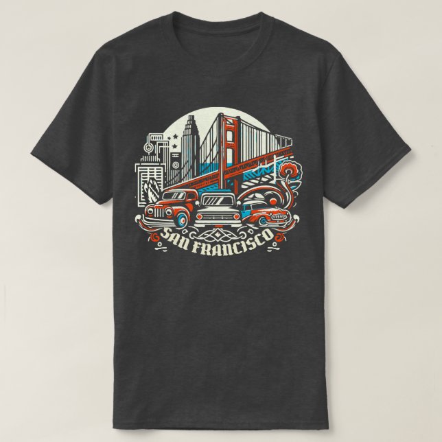 T-shirt Style rétro San Francisco (Design devant)