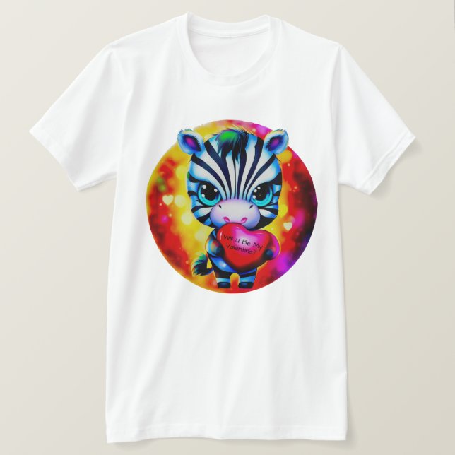 T-shirt Style rétro Sweet Zebra Valentine (Design devant)