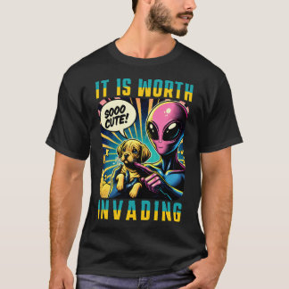 T-shirt Style Rétro Tendance Ufo Chemise Rétro Aliens amis