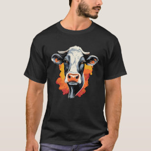 T-shirt Style rétro Vintage Look Holstein Vache ferme