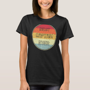 T-shirt Style Rétro Vintage Ponton Bateau Meilleur Capitai