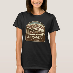 T-shirt Style rétro Zermatt Suisse extérieur