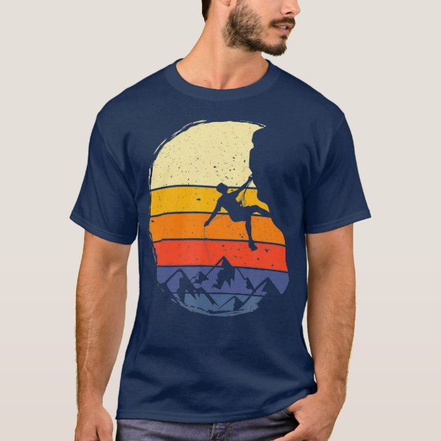 T-shirt Style Rock Escalade Retro Bouldering Climber (Devant)
