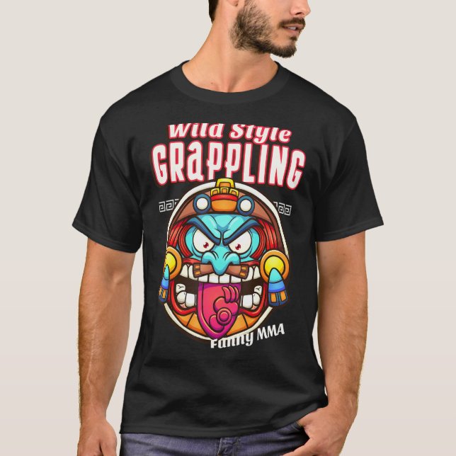 T-shirt Style sauvage Grappling Demon Face Mixed martial a (Devant)