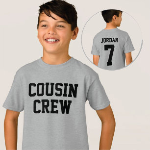T-shirt Style sportif de l'équipe de cousine personnalisée