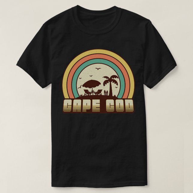 T-shirt Style Sunset Cape Cod Retro (Design devant)