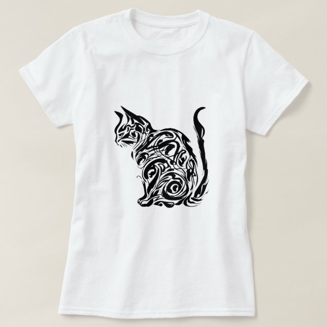 T-shirt Style tatouage de chat (Design devant)