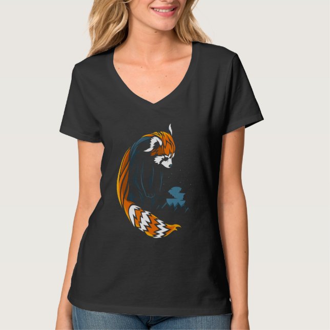 T-shirt Style tatouage Panda rouge (Devant)