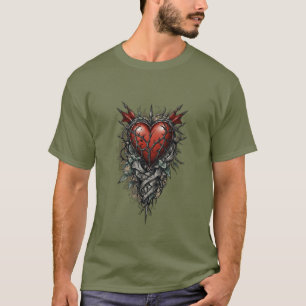 T-shirt Style tatouage vintage : Coeur d'épines