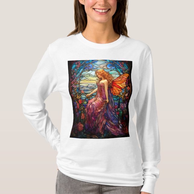 T-shirt Style Tiffany Vitrail Verre magique Fée (Devant)