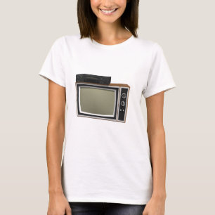 T-shirt style TV et magnétoscope des années 80 : modèle